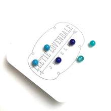 Load image into Gallery viewer, Turquoise &amp; Blues Ombre&#39; Studs Earrings Set