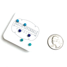 Load image into Gallery viewer, Turquoise &amp; Blues Ombre&#39; Studs Earrings Set
