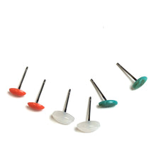 Load image into Gallery viewer, Turquoise White &amp; Dark Peach Tiny Marquis Studs Earrings Set