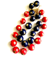 Load image into Gallery viewer, Red &amp; Gold Superstar Beaded Amelia Necklace