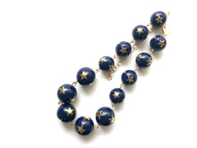 Load image into Gallery viewer, Navy Blue &amp; Gold Superstar Beaded Amelia Necklace