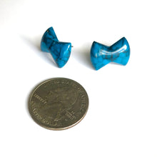 Load image into Gallery viewer, Turquoise Matrix Bow Stud Earrings