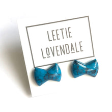 Load image into Gallery viewer, Turquoise Matrix Bow Stud Earrings