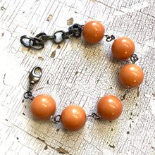 Load image into Gallery viewer, Butternut Orange Lucite Bubble Stations Bracelet
