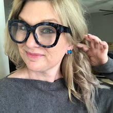 Load image into Gallery viewer, Turquoise Matrix Bow Stud Earrings