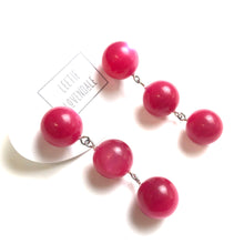 Load image into Gallery viewer, Cranberry Pink Moonglow Tri Dot Earrings