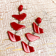 Load image into Gallery viewer, Cherry Red Love Bird Statement Earrings