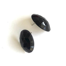 Load image into Gallery viewer, Black Extra Faceted Oval Lucite Stud Earrings - Large