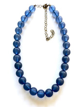 Load image into Gallery viewer, Denim Blue Beaded Vintage Lucite Chunky Marco Necklace