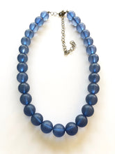 Load image into Gallery viewer, Denim Blue Beaded Vintage Lucite Chunky Marco Necklace