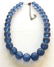 Load image into Gallery viewer, Denim Blue Beaded Vintage Lucite Chunky Marco Necklace