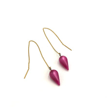 Load image into Gallery viewer, Magenta Moonglow Spike Threader Earrings