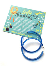 Load image into Gallery viewer, Aqua Blue Transparent Bangle 3 Inch Hoop Earrings