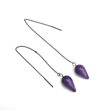 Load image into Gallery viewer, Purple Moonglow Spike Threader Earrings