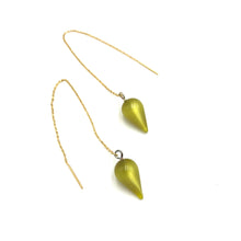 Load image into Gallery viewer, Olive Moonglow Spike Threader Earrings