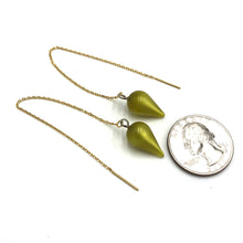 Load image into Gallery viewer, Olive Moonglow Spike Threader Earrings