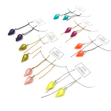 Load image into Gallery viewer, Teal Moonglow Spike Threader Earrings