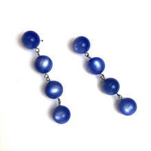 Load image into Gallery viewer, Periwinkle Moonglow Four-Bead Statement Earrings