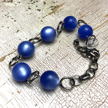 Load image into Gallery viewer, Periwinkle Moonglow Lucite Bubble Stations Bracelet