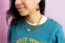 Load image into Gallery viewer, Cherry Charm 2-in-1 Hoops