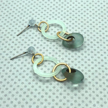 Load image into Gallery viewer, Frosted Watery Blue Addie Earrings