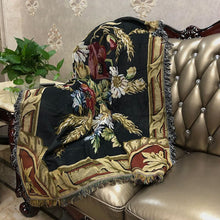 Load image into Gallery viewer, Tache Floral Wheat Bouquet Harvest Tapestry Throw with Fringe (1358)