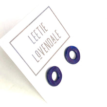 Load image into Gallery viewer, Navy Blue Wavy Donut Stud Earrings