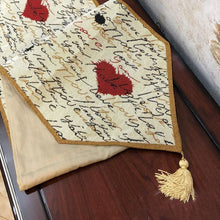 Load image into Gallery viewer, Tache Romantic I Love You Valentine’s Beige Woven Tapestry Table Runner (18111)