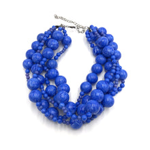 Load image into Gallery viewer, Marbled Blues Sylvie Beaded Necklace