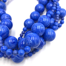 Load image into Gallery viewer, Marbled Blues Sylvie Beaded Necklace