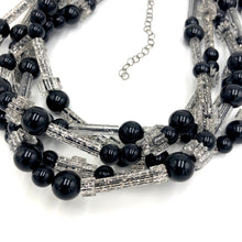 Load image into Gallery viewer, Black &amp; Fractured Glitterati Sylvie Necklace