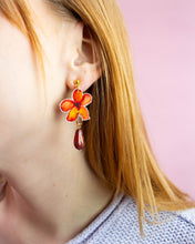 Load image into Gallery viewer, Plumeria Drop Earrings