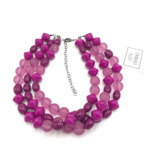 Load image into Gallery viewer, Magenta Violet Mix Morgan Necklace