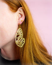 Load image into Gallery viewer, Butterfly Wing Acrylic Statement Earrings