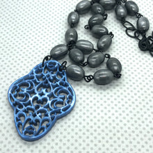 Load image into Gallery viewer, Midnight Grey &amp; Blue Aleta Necklace