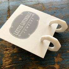 Load image into Gallery viewer, White Scalloped Mini Kit Hoop Earrings