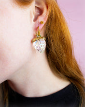 Load image into Gallery viewer, Iridescent Strawberry Charm Hoops