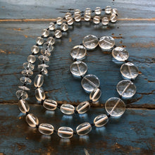 Load image into Gallery viewer, Crystal Clear &amp; Black Rosary Chain Rope Necklace