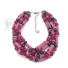 Load image into Gallery viewer, Mid Mod Magenta Sylvie Beaded Necklace