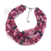 Load image into Gallery viewer, Mid Mod Magenta Sylvie Beaded Necklace