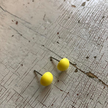 Load image into Gallery viewer, Yellow Matte Mini Retro Button Stud Earrings