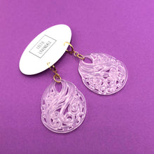 Load image into Gallery viewer, White Opal Paisley Teardrop Earrings