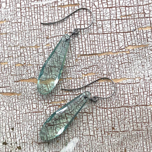 Load image into Gallery viewer, Seafoam Green Faceted Briolette Teardrop Drop Earrings