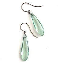 Load image into Gallery viewer, Seafoam Green Faceted Briolette Teardrop Drop Earrings