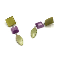 Load image into Gallery viewer, Moss &amp; Lilac Ivy Leaf Statement Drop Earrings *