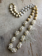 Load image into Gallery viewer, Cream &amp; White Seashell Rosary Chain Rope Necklace