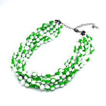 Load image into Gallery viewer, MidMod Green &amp; White Sylvie Necklace