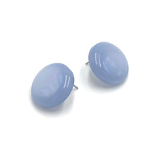 Load image into Gallery viewer, Ice Blue Moonglow Disc Stud Earrings