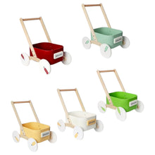 Load image into Gallery viewer, 2-in-1 Wooden Toddler Learning Walker with Toy Storage Bin