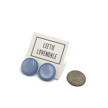 Load image into Gallery viewer, Ice Blue Moonglow Disc Stud Earrings